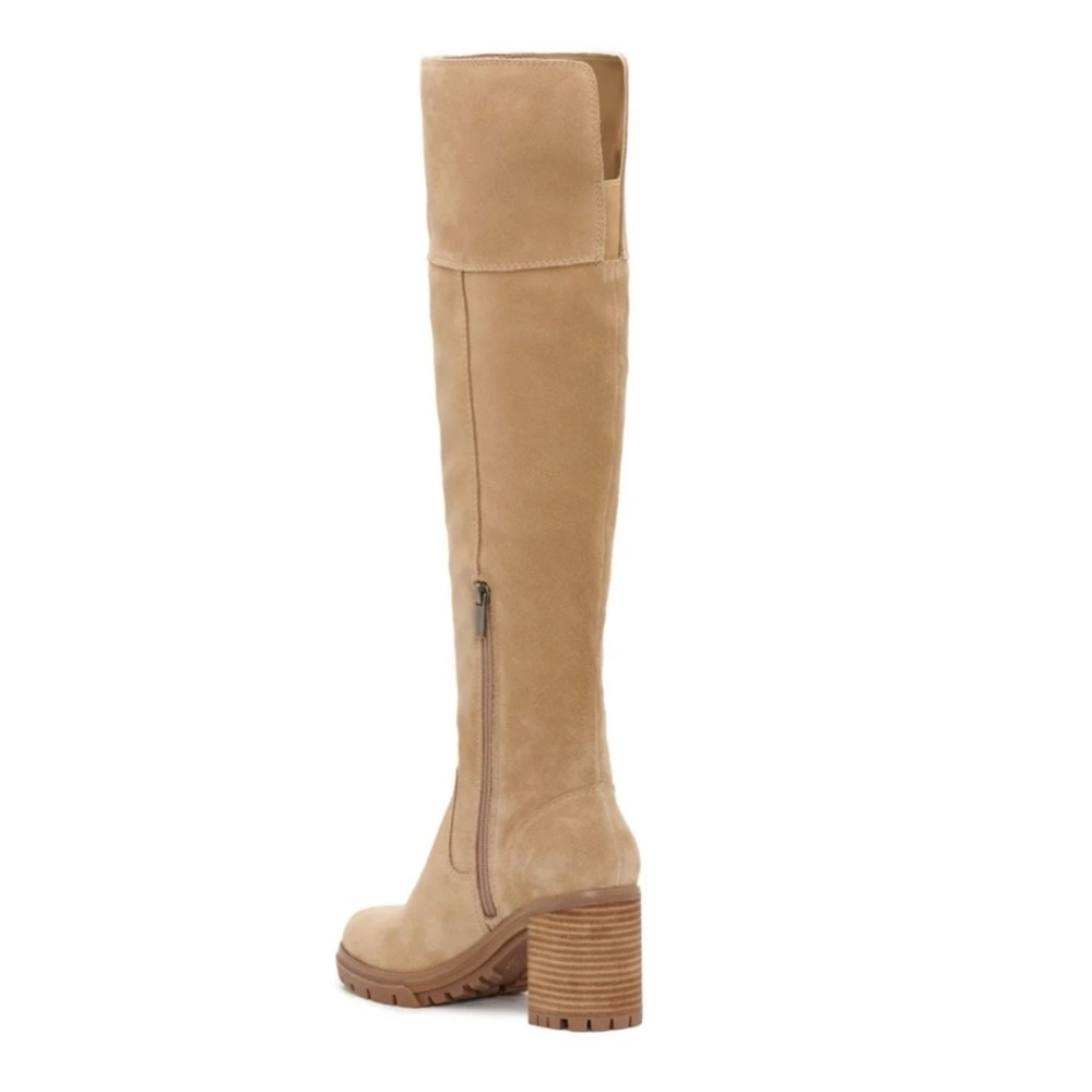 Vince Camuto Dasemma Tan Suede OTK Over The Knee Block Heel Boots Size 9.5 - Picture 5 of 12